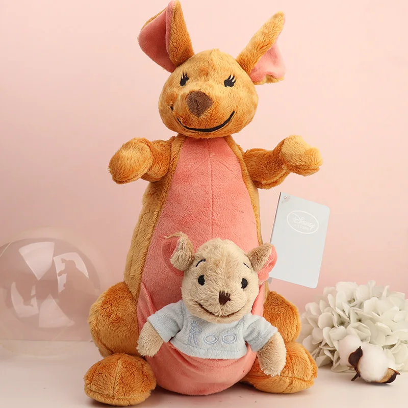 Cute Kanga And Roo Plush Toy Winnie The Pooh Stuffed Animals Kawaii Kangaroo Mother Original Vintage Anime Soft Figure Doll Gift