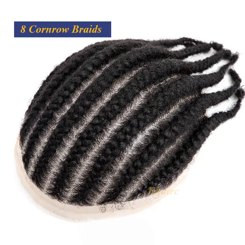8 Cornrow Braids Toupee For Men Women and Kids,Men\'s capillary prothesis 6\
