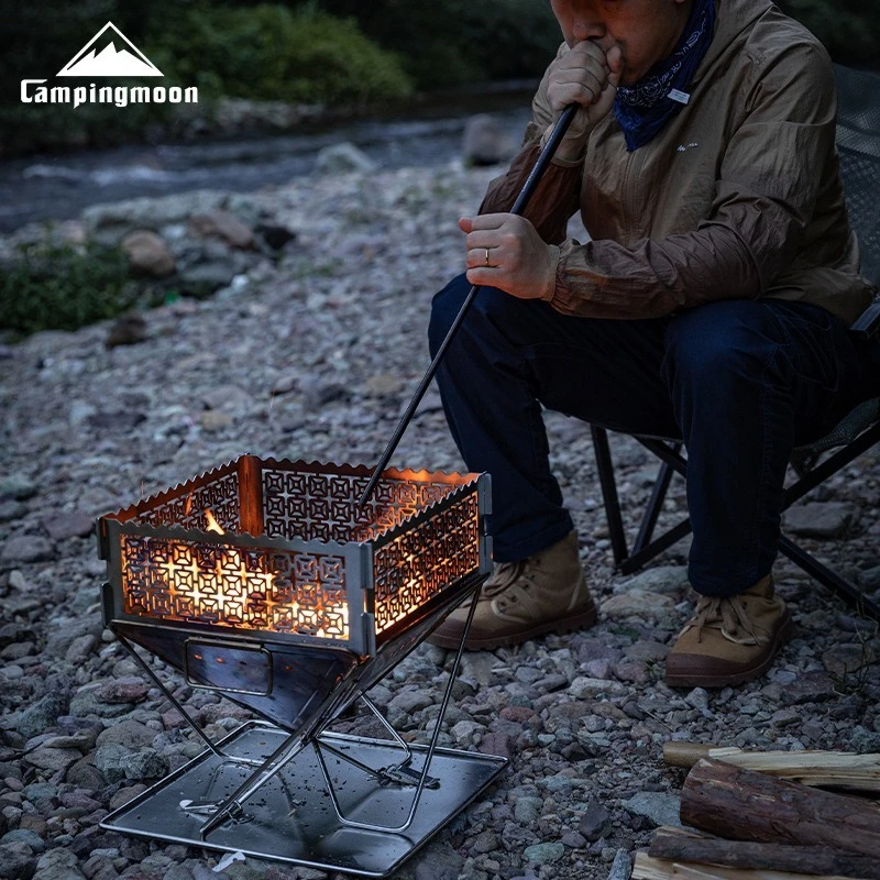 

CAMPINGMOON BKMS-43: Портативная складная горелка-воздуходувка из черненого алюминиевого сплава для розжига костра и приготовления барбекю