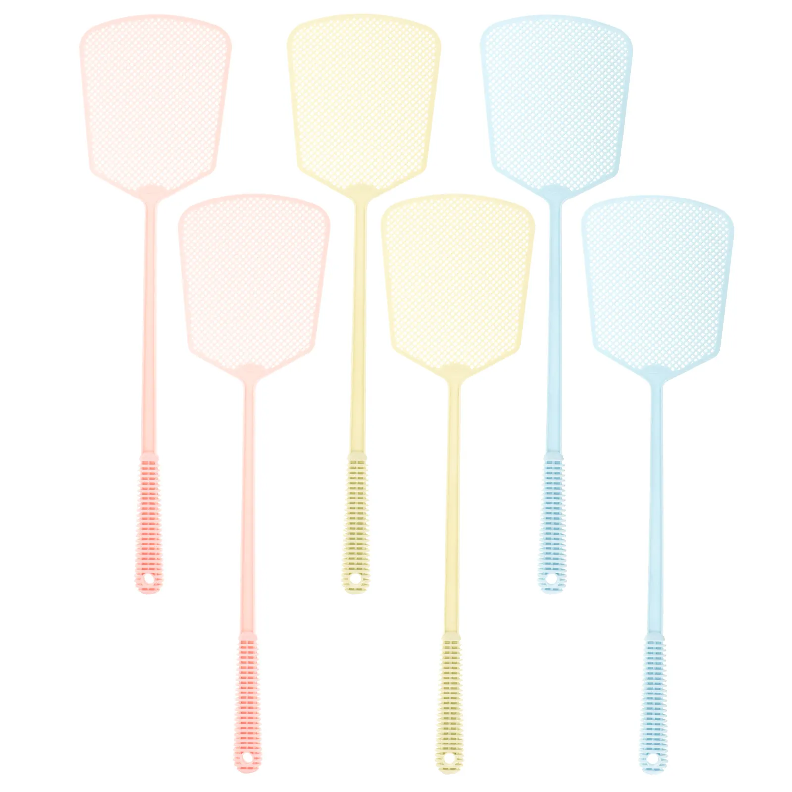 6Pcs Heavy Duty Plastic Fly Swatter with Extra Long Handle for Home Kitchen Garage Easy to Use Safe for Pets Large Head