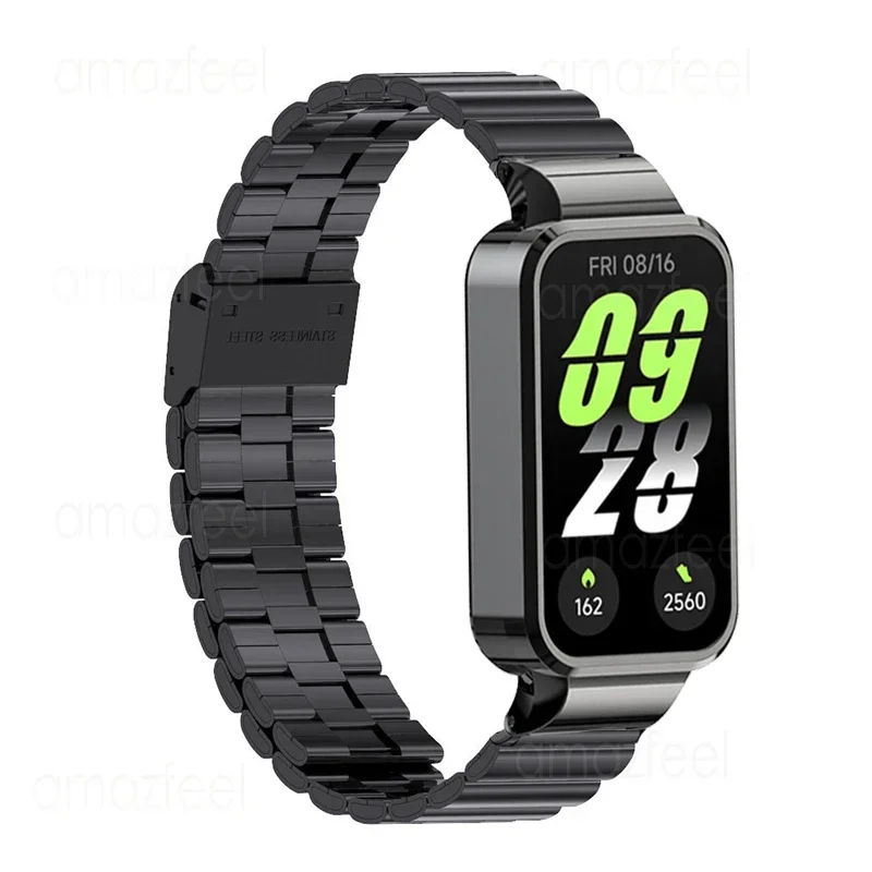 Per Redmi Smart Band 3 cinturino in acciaio inossidabile per Xiaomi Mi Band 9 protezione custodia con cinturino attivo per redmiband 3 braccialetto in metallo