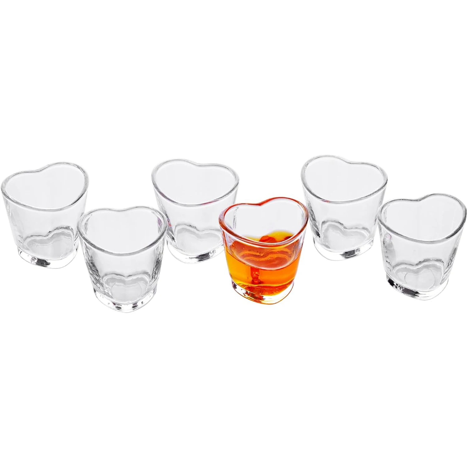 6-teiliges herzförmiges Kunststoff-Gläser-Set/Rosa Kunststoffbecher ist nicht zerbrechlich/Valentinstag-Party-Dekorationszubehör/Soju-Schnapsgläser – Detail 7
