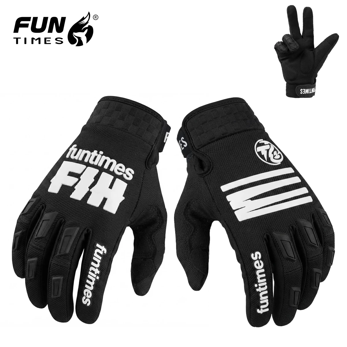 FUNTIMES Outdoor Cycling Gloves - Protective and Durable Full-Finger Gloves