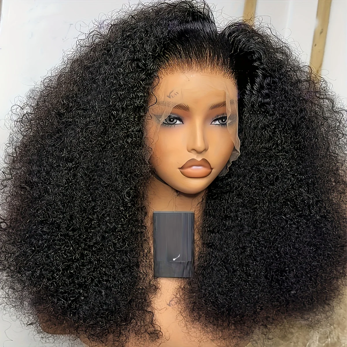 

Bob Soft 26inch 180Density Natural Black Glueless Long Kinky Curly Deep Lace Front Wig For Women With Baby Hair Preplucked Daily
