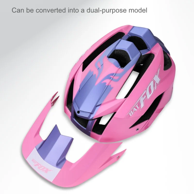 BATFOX Mountain Bike Helmet DH Downhill Speed Fast MTB Integrally-molded Bicycle Cycling Helmet Sun Visor Safety Cap Riding