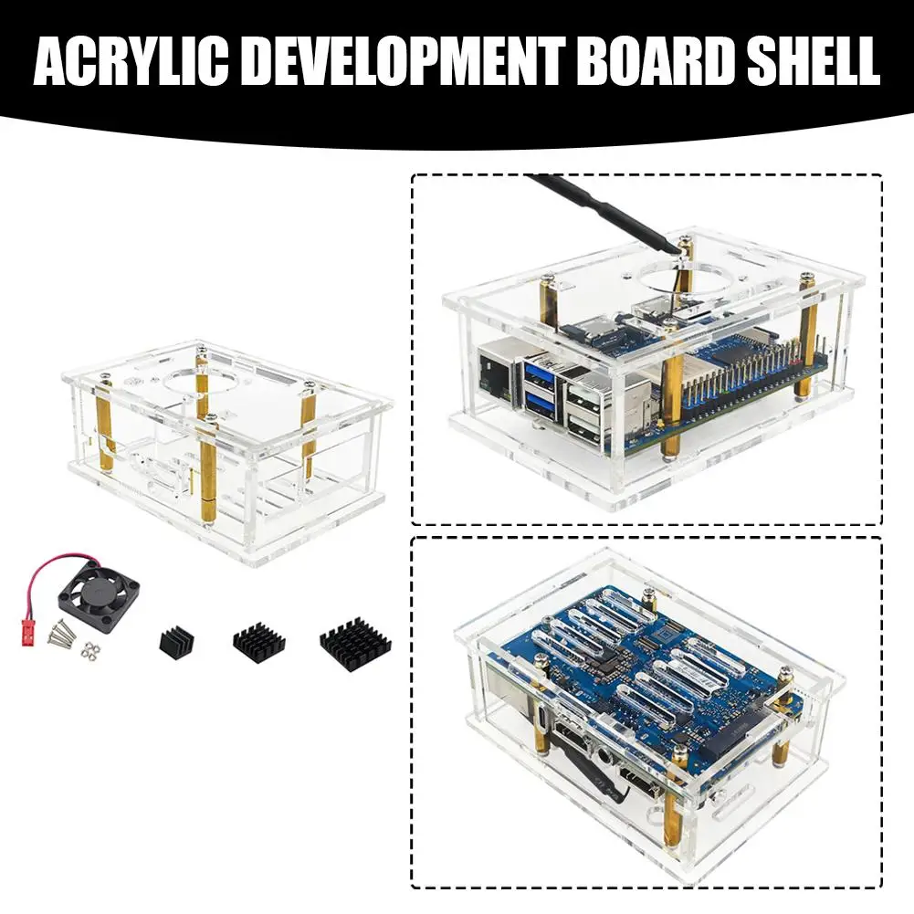 For Pi 5 Max Transparent Acrylic Shell Fan Heat Board Case Development Protective 5 Shell Acrylic Sink Max Pi D3Q5