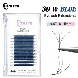 Eyelash Extensions, W Shape, 3D Blue-Core, Premade Volume Fans, W Style Lashes, Faux Mink, Soft, Easy Faning, Colored Lashes