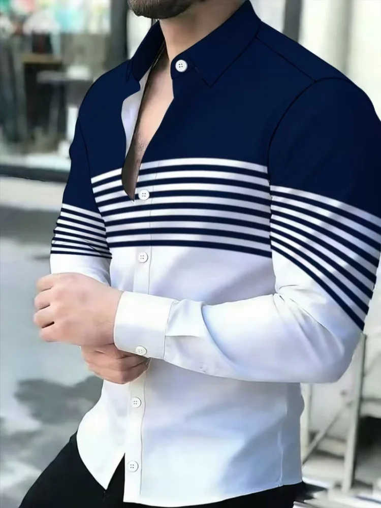 Men's long sleeved lapel shirt with angel wings and cross print for daily travel, versatile and comfortable casual fashion top