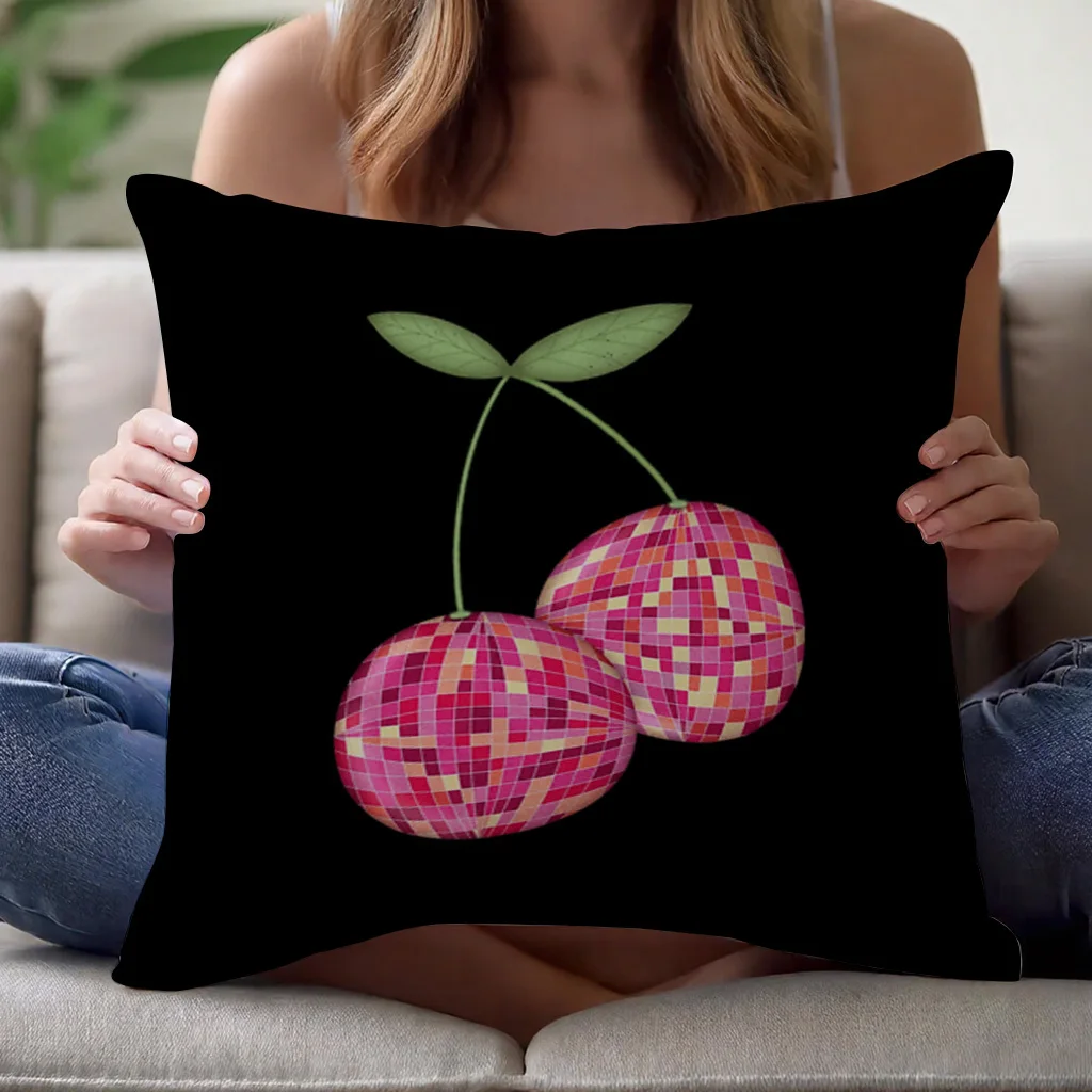 Decorative Apple Print Pillowcase Throw Pillow Cover Geometric Fruit Pattern Cushion for Sofa Home Decor