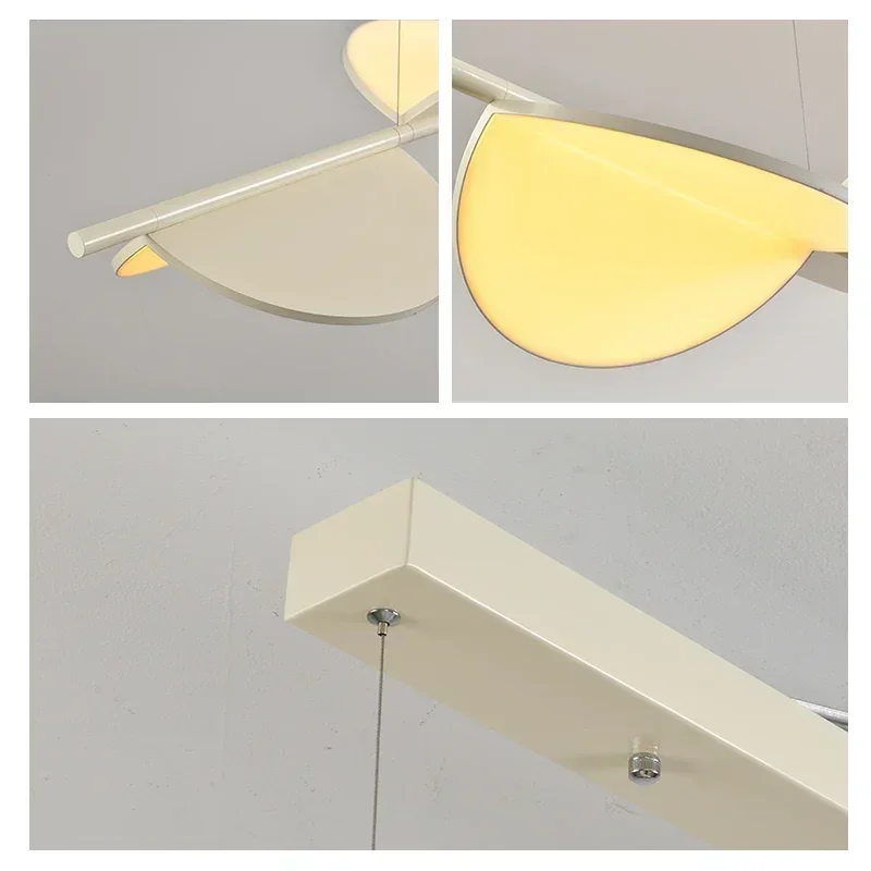 Moderne hanglamp eenvoudige salon lange bladstrip led-lamp kroonluchters eetkamer woonkamer keuken eiland studie verlichtingsarmaturen