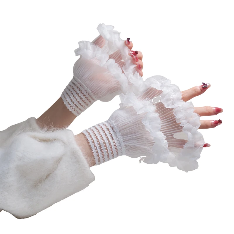 Nail Art Take Picture Background Nail Photo Equipment Short Mesh Wrist Fake Sleeves Manicure Decorative False Cuff Tulle Item