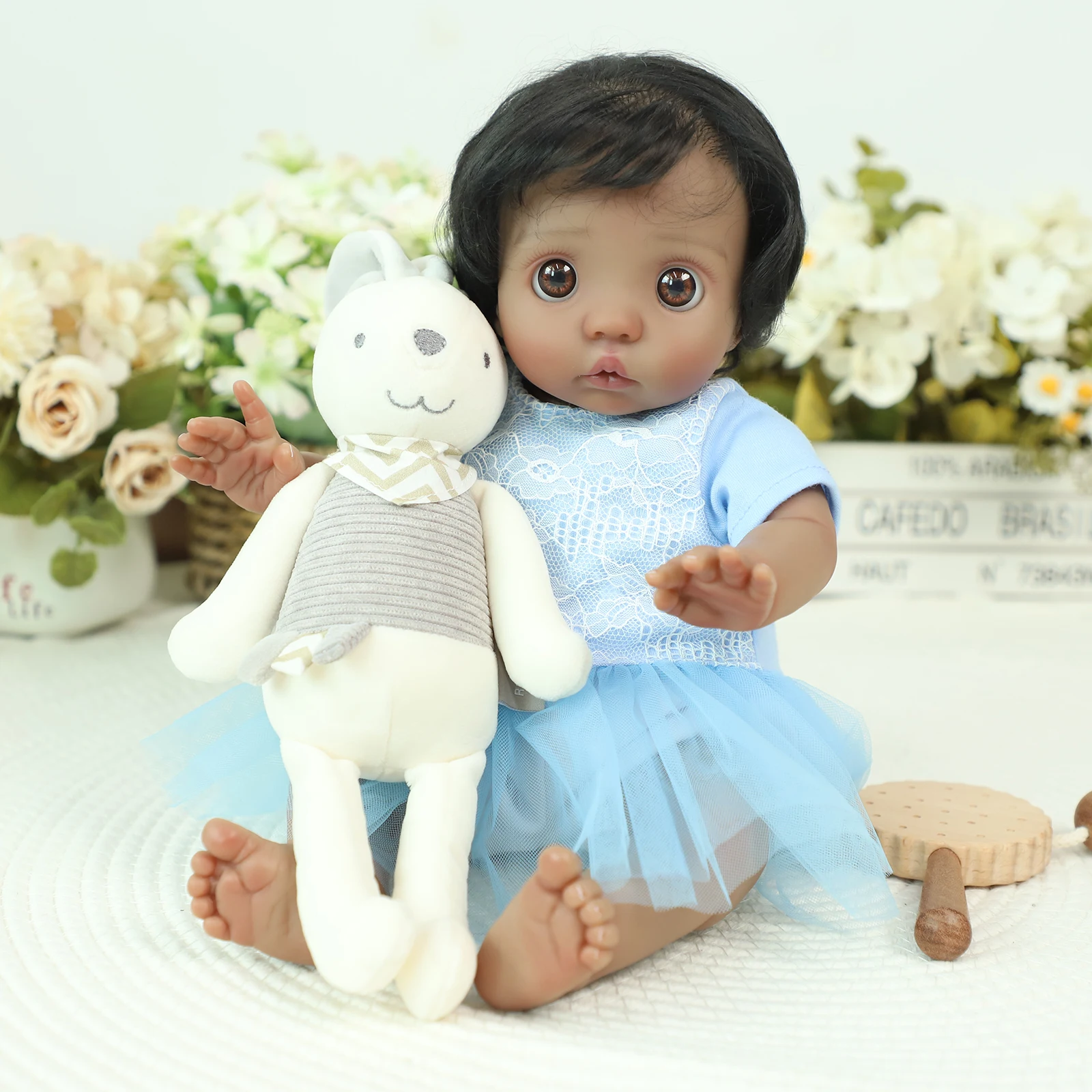 Bonecas reborn realistas, 20 polegadas, bonecas recém-nascidas realistas, corpo de pano macio com brinquedo de alimentação para crianças de 3 anos ou mais