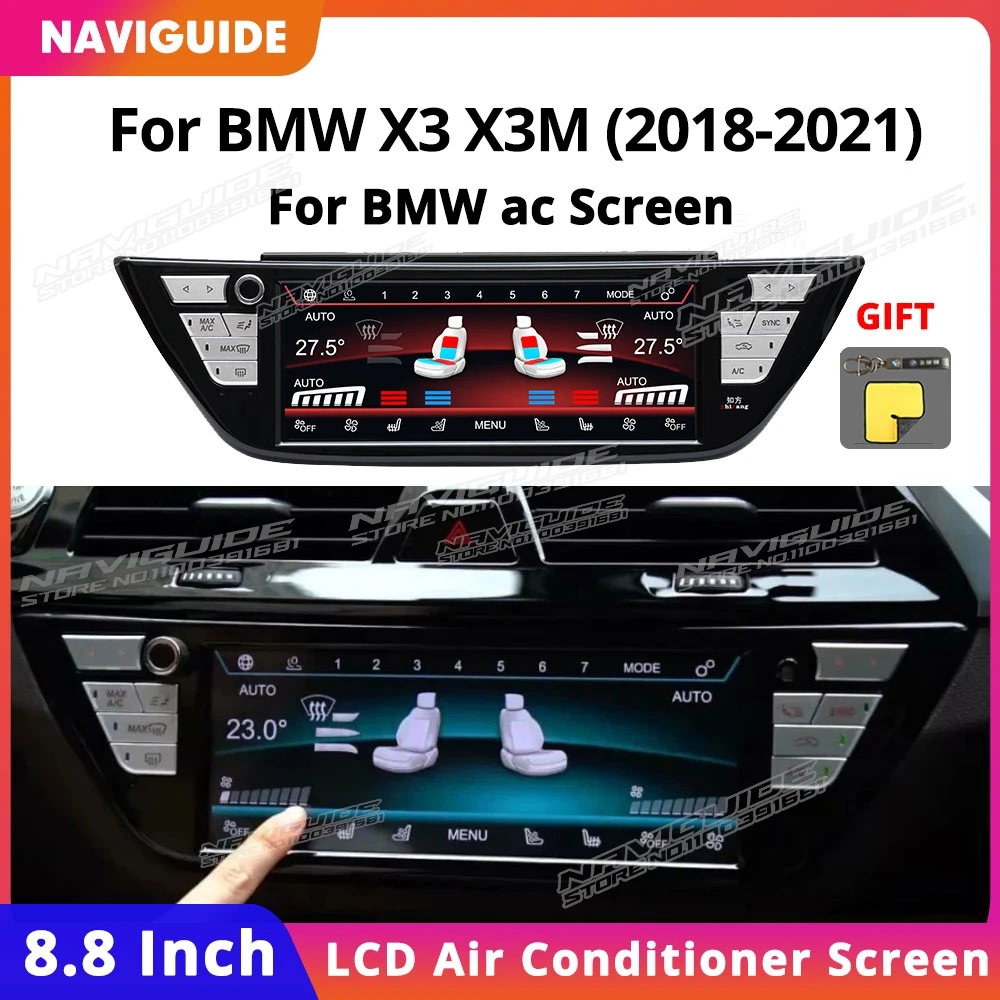 NAVIGUIDE 8.8 Inch For BMW X3 X3M 2018-2021 Car Air Conditioning Control Climate Touch AC Panel Display Touch Screen Voice LCD