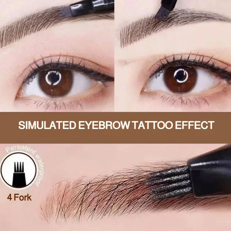 Crayon à sourcils étanche et étanche, pour sourcils sauvages, longue durée, enraciné, un Quad, liquide