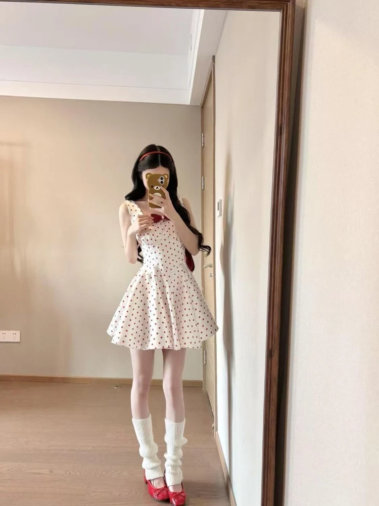Sweet Bow Doll Collar One Piece Dress Women Spring Summer Elegant Party Short Dresses Korea Chic Designer Yellow Vest Dress 2025