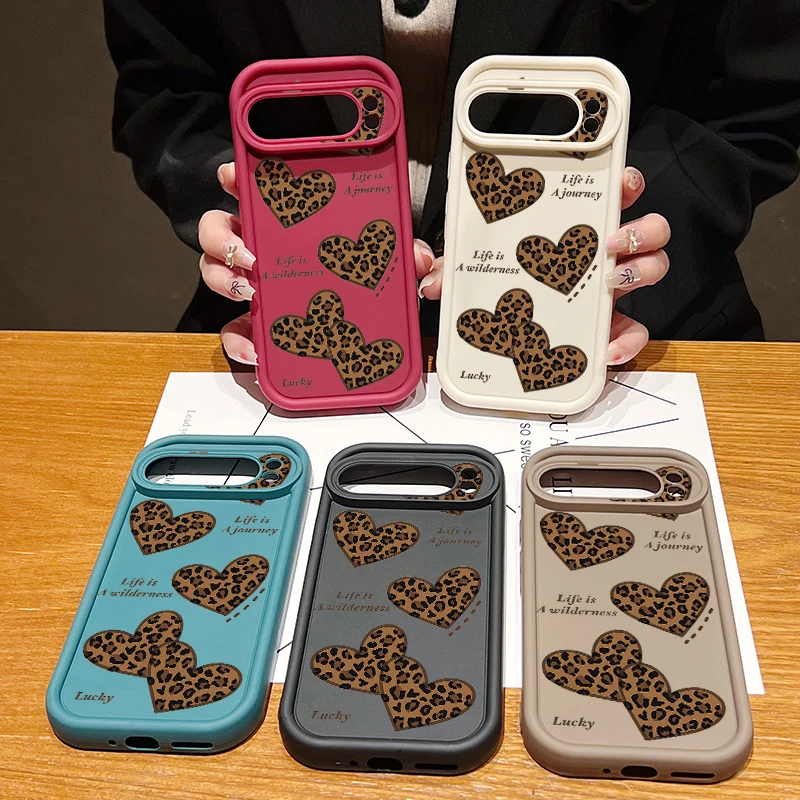 ليوبارد الحب القلب قضية الهاتف لجوجل بكسل 10 8 برو 9A 8A 10 9 برو XL 7A للصدمات لينة غطاء سيليكون ل بكسل 7 8 9 برو