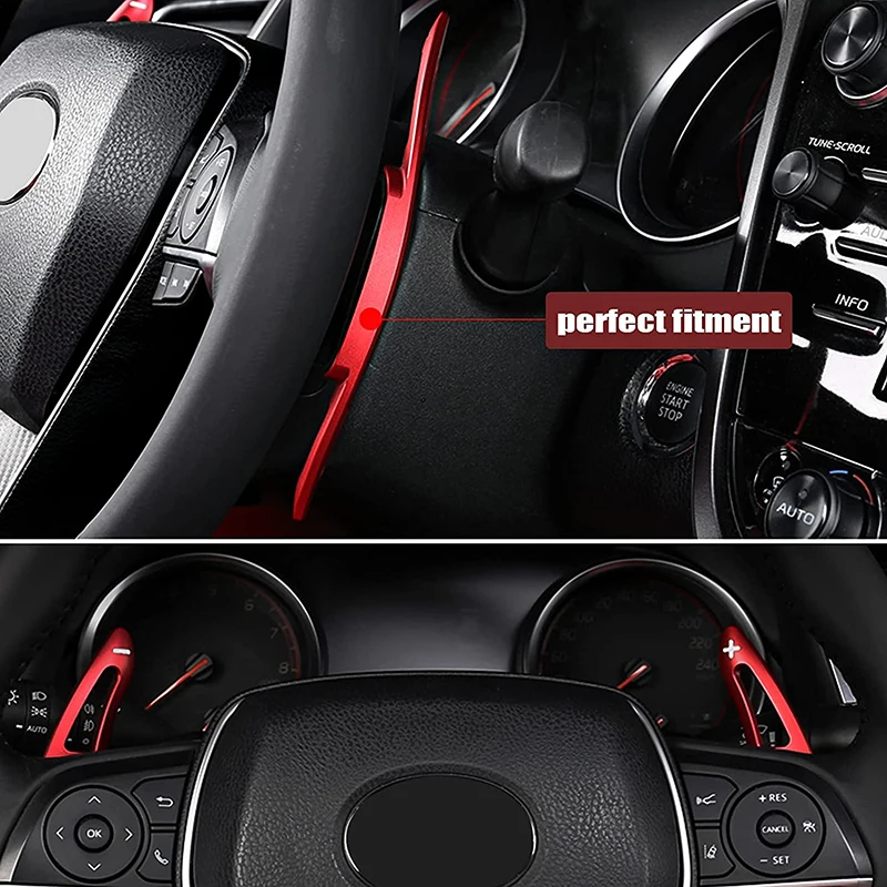 Car Steering Wheel Paddle Shifter Extension Cover Shift Trims for Toyota Corolla Camry RAV4 Avalon 2019 2020 2021 2022