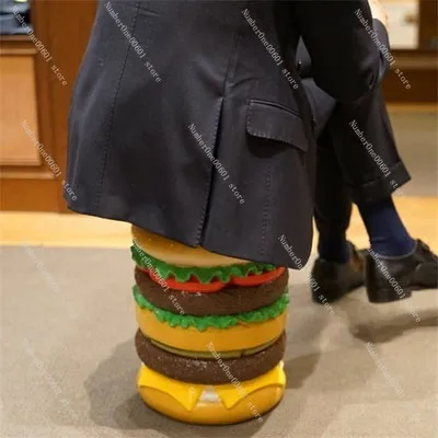 Hamburg Seat Resin Hamburger Corn Chair Shoe Changing Stool Living Room Decoration New Arrival 2023 Dropshipping Interes