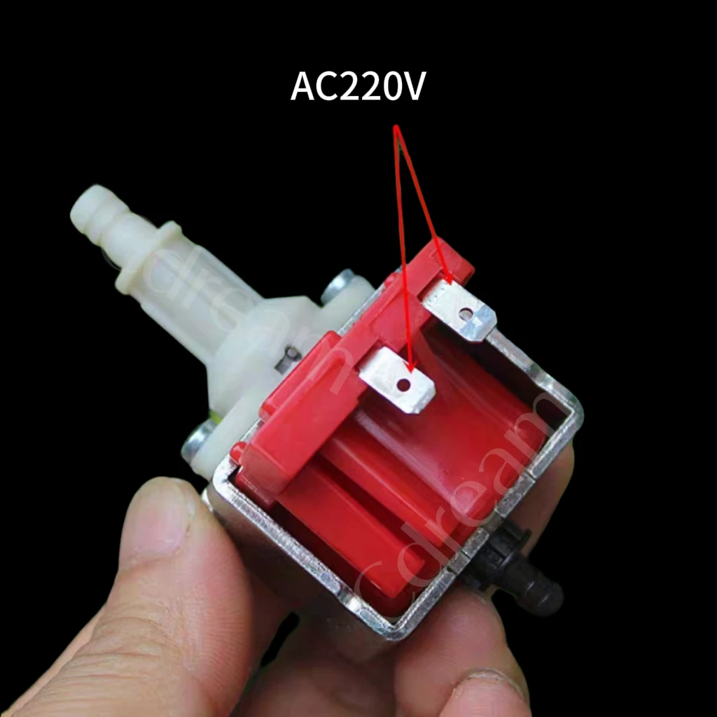 Compatible avec la pompe à vibration pour machine à expresso ULKA NME Type 4 (NME4) - Sortie 6,6 mm à barbelures - Entrée 5 mm à barbelures - 16W 230V