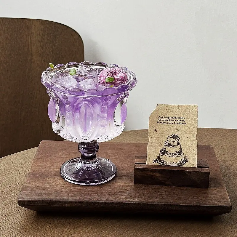 1pcs A Niche Retro Relief Champagne Glass with High Aesthetic Value A Vintage Slightly Tipsy Wine Glass and A Red Wine Cup