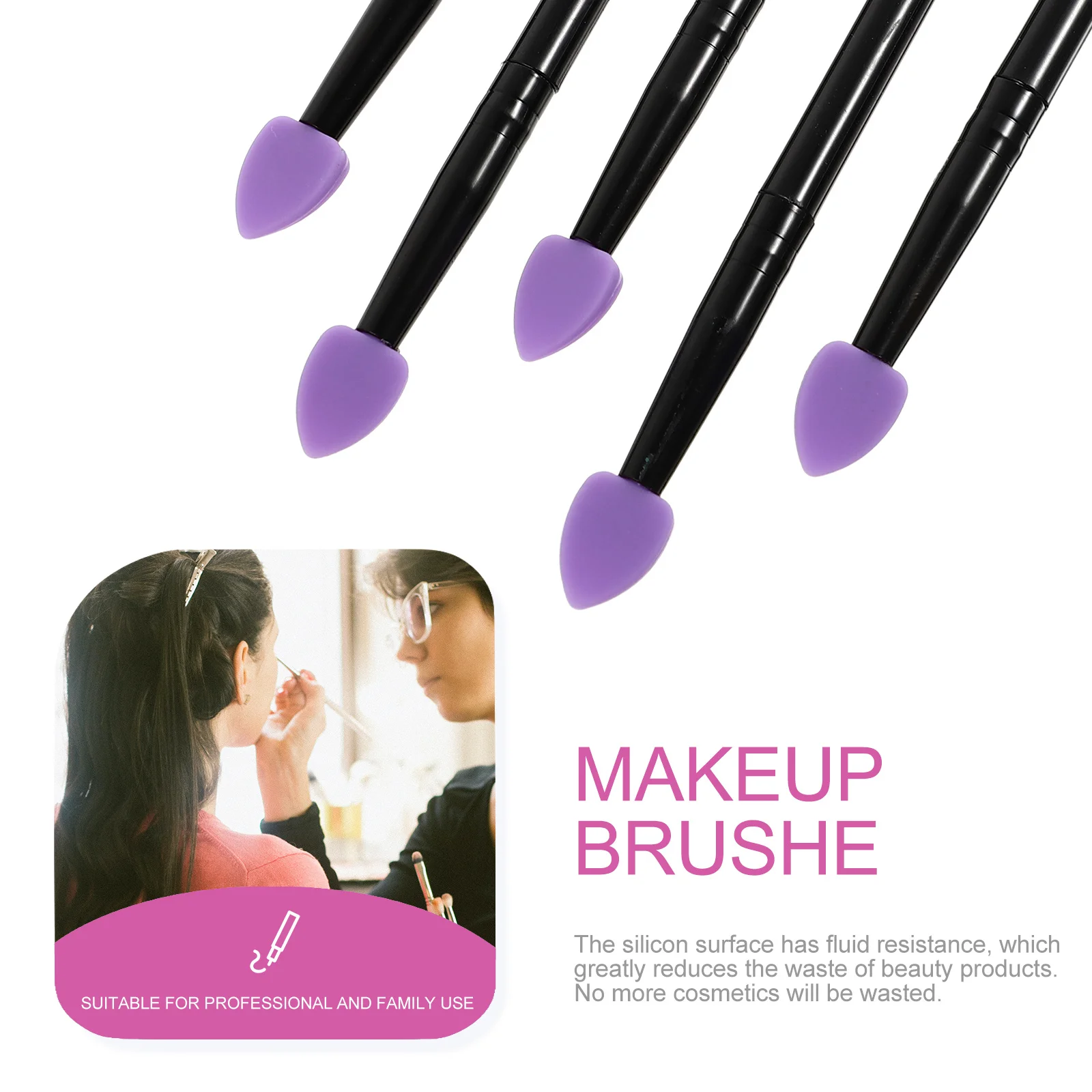 

5Pcs Makeup Brush Set Silicone Eyeshadow Tools Portable Design for Smooth Application Professional Brush for Women