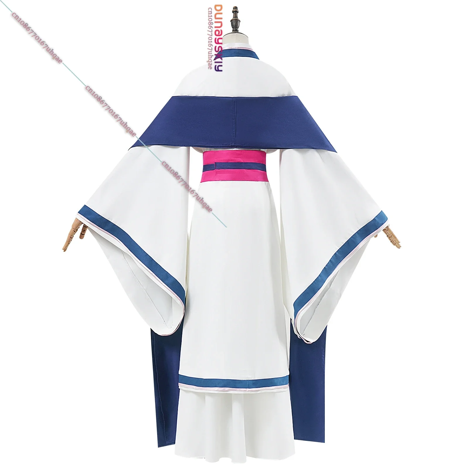 تأثيري أنيمي يوميات الصيدلي Maomao تأثيري ازياء الأزرق والأبيض Hanfu فساتين حريمي شعر مستعار غطاء الرأس أجزاء ل Hallowmas R