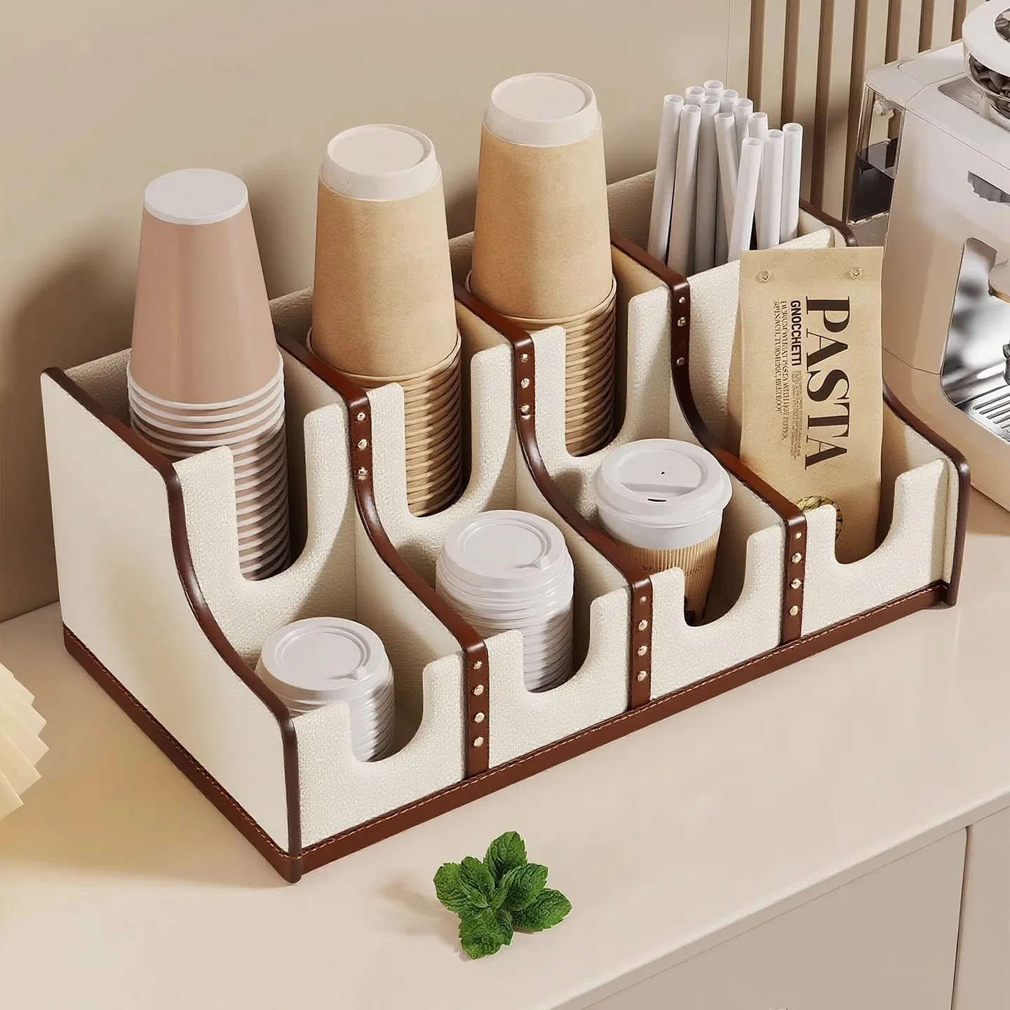 

Commercial Coffee Milk Tea Shop Paper Cup Holder Straw Box Tissue Storage Rack Kitchen Storage Shelf Restaurant Supplies