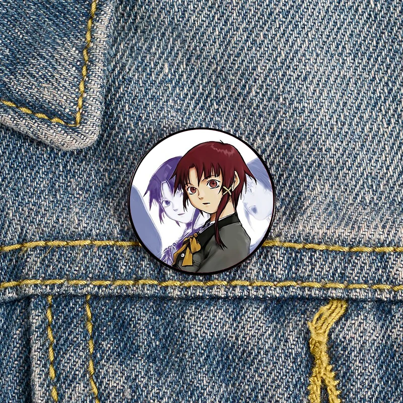 Serial Experiments Lain Pin Custom Brooches Shirt Lapel teacher tote Bag backpacks Badge Cartoon gift brooches pins for women