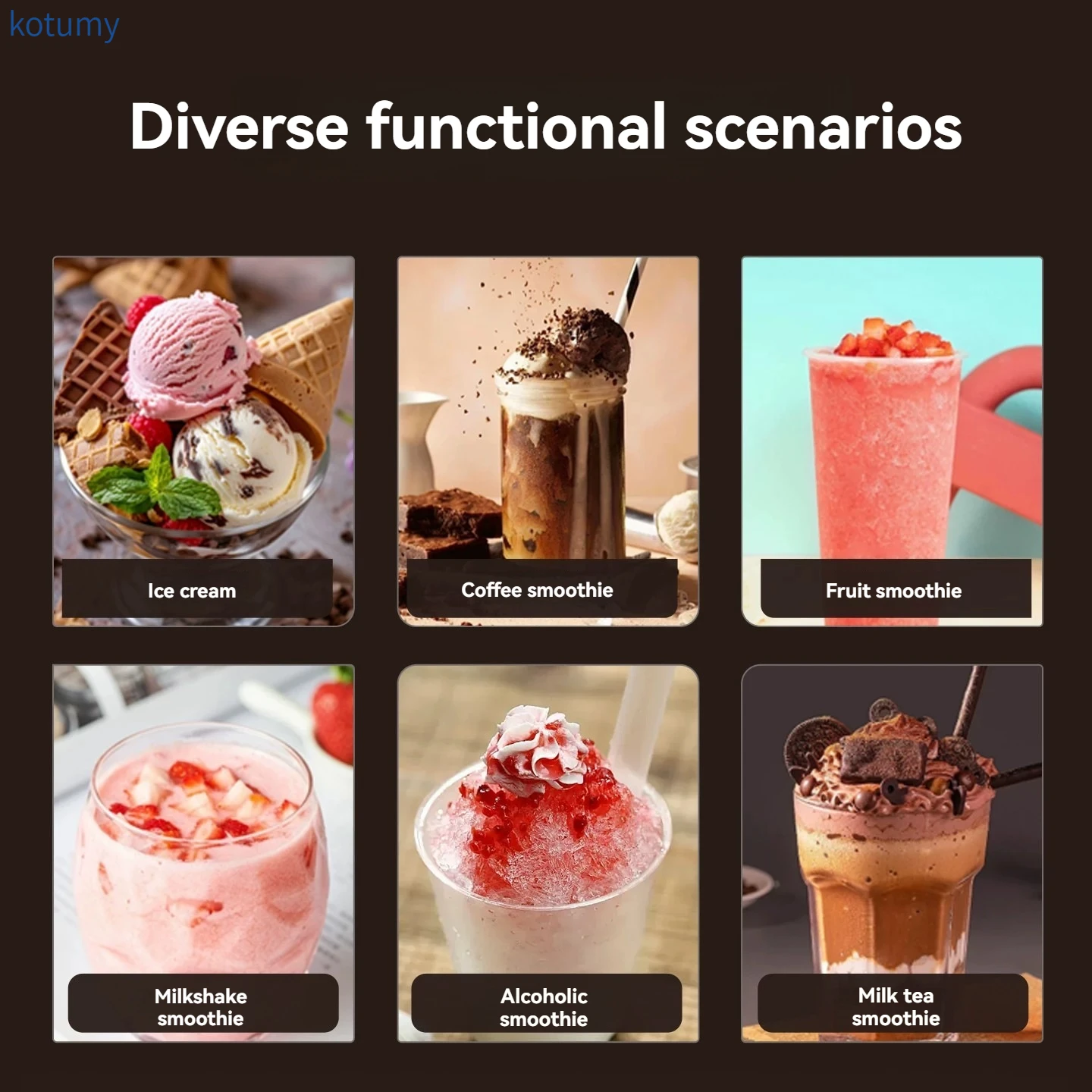 Dual-Purpose Smoothie Maker for Home & Commercial Use, Fully Automatic Slush Ice Cream Milkshake Cold Drink Machine