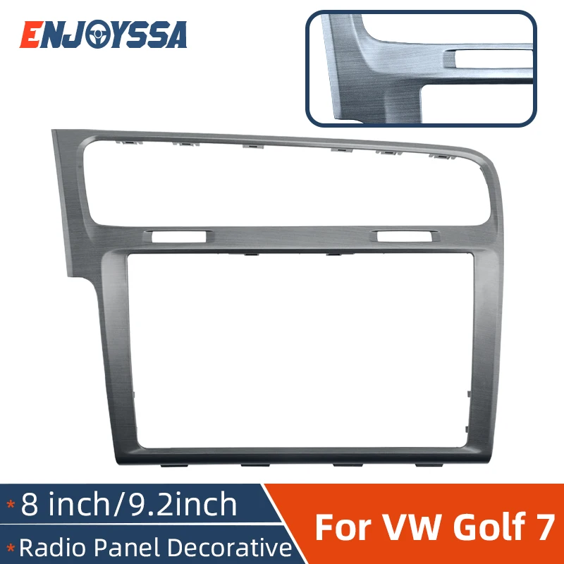 Brushed Silver 8 9.2inch MIB Screen Bezel For Volkswagen Golf 7 7.5 Car Interior Trim Strip Car Radio Decorative Frame RHD