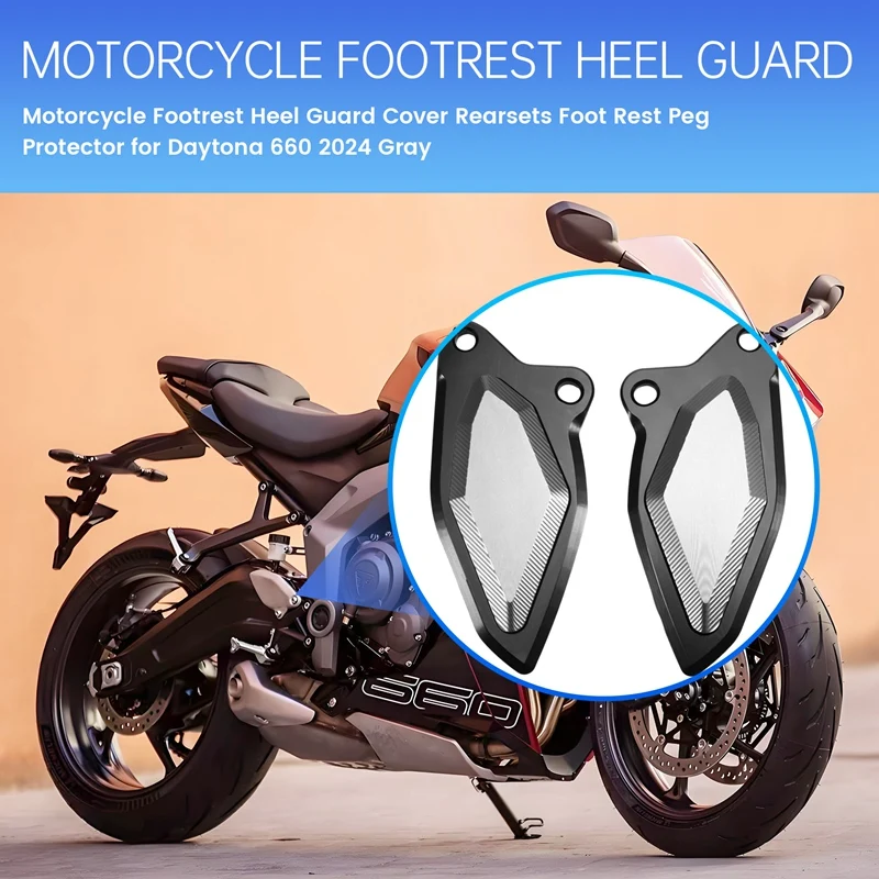 

M0t-rMotorcycle Footrest Heel Guard Cover Rearsets Foot Rest Peg Protector for Daytona 660 2024