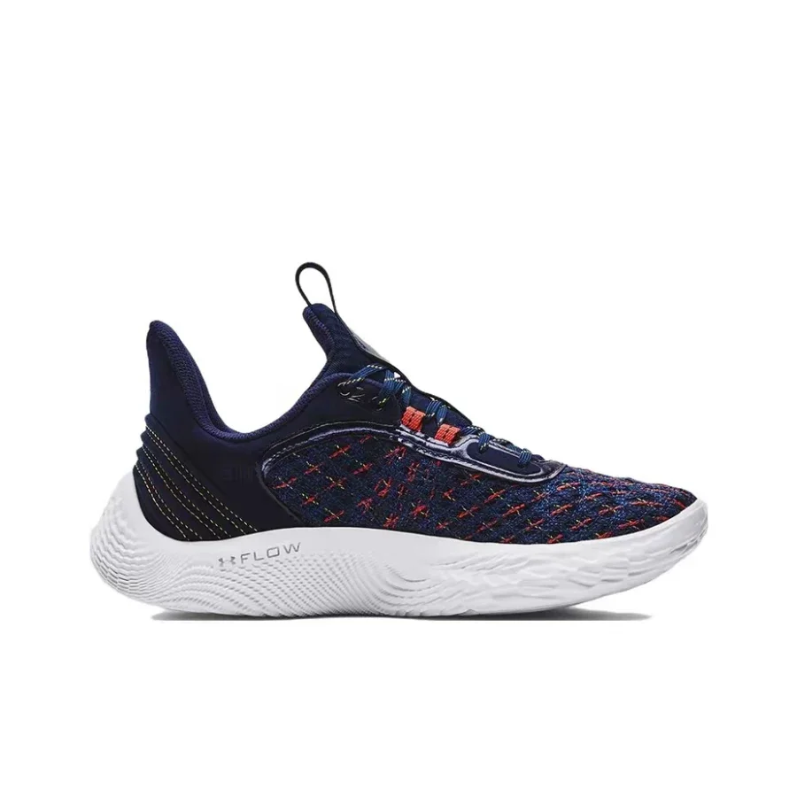 Under Armour Curry 9 Navy Blue Round-Toe Fashionable Breathable Snug-Fitting Lightweight Low-Top Basketball Men Shoe 3025684-406