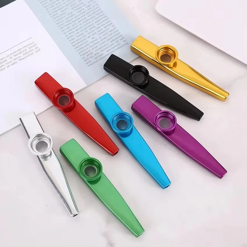 Miwayer Metal Kazoo Flute, Colorful Aluminum Alloy with Detachable Diaphragm, Durable Gift Musical Instrument for Music Lovers