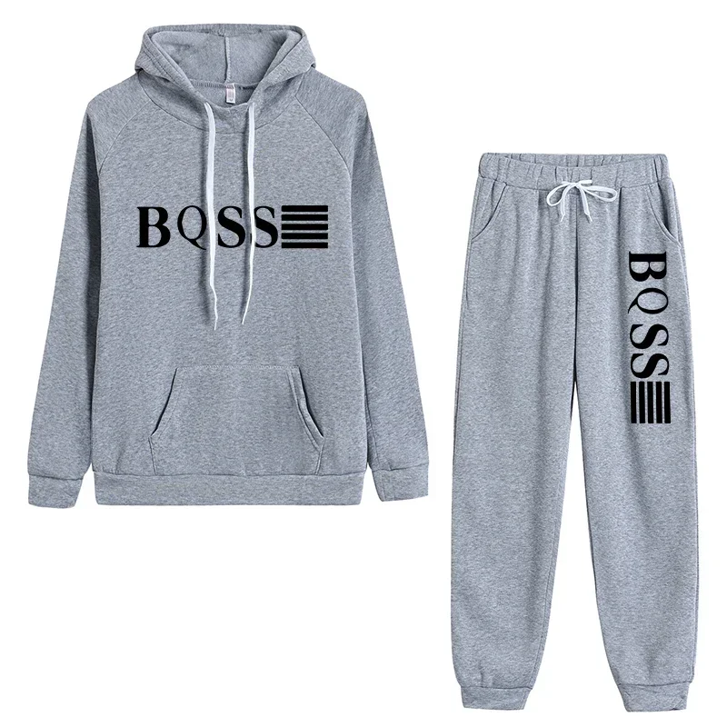 New Men's Tracksuit Printing Hooded Sweatshirt Suit High Quality Casual Jogging Outfits Clothing Pullover Lady Sport Pant Sets