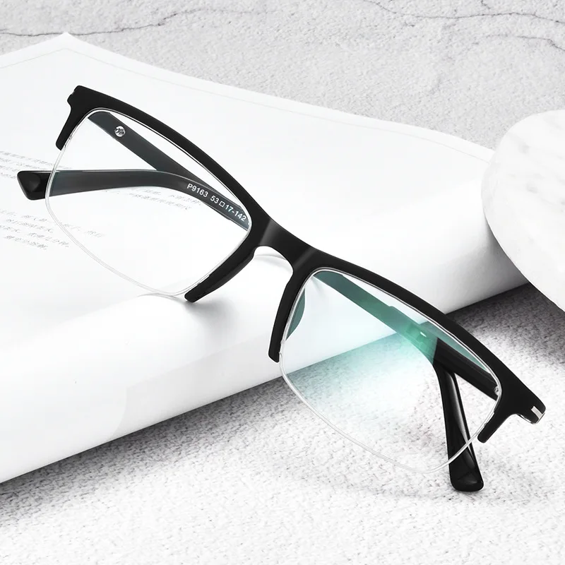 

EAGLE Half Frame Men's Glasses Ultra Light TR90 Square Eyewear Luxury Myopia Optical Prescription Eyeglasses Frame Woman