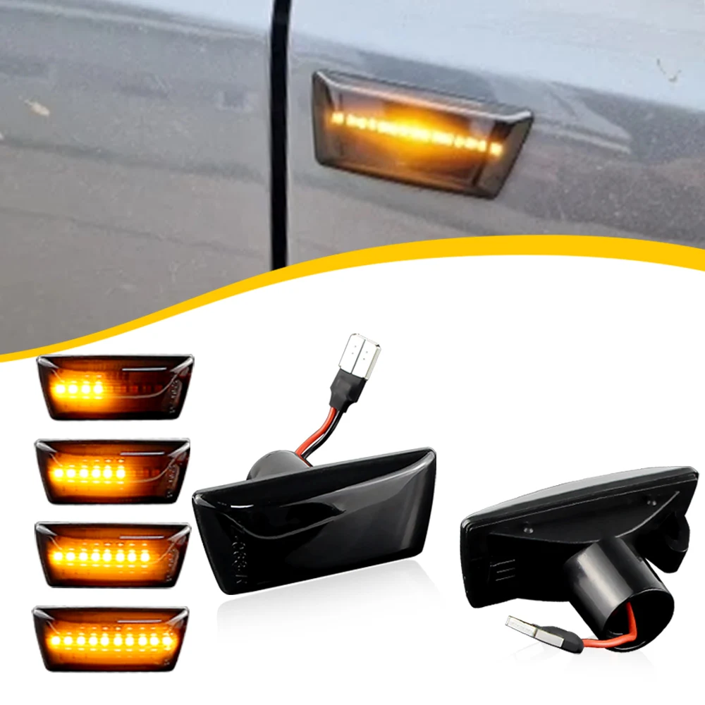 

2 шт. для Opel Zafira B MK2 (2005-2014) Corsa D MK4 (2006-2014) дымчатая линза светодиодный динамический боковой указатель поворота 6000K