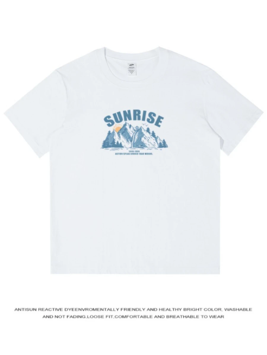 Camiseta con estampado de letras de verano para mujer, camiseta minimalista de algodón de manga corta con cuello redondo, ropa de calle