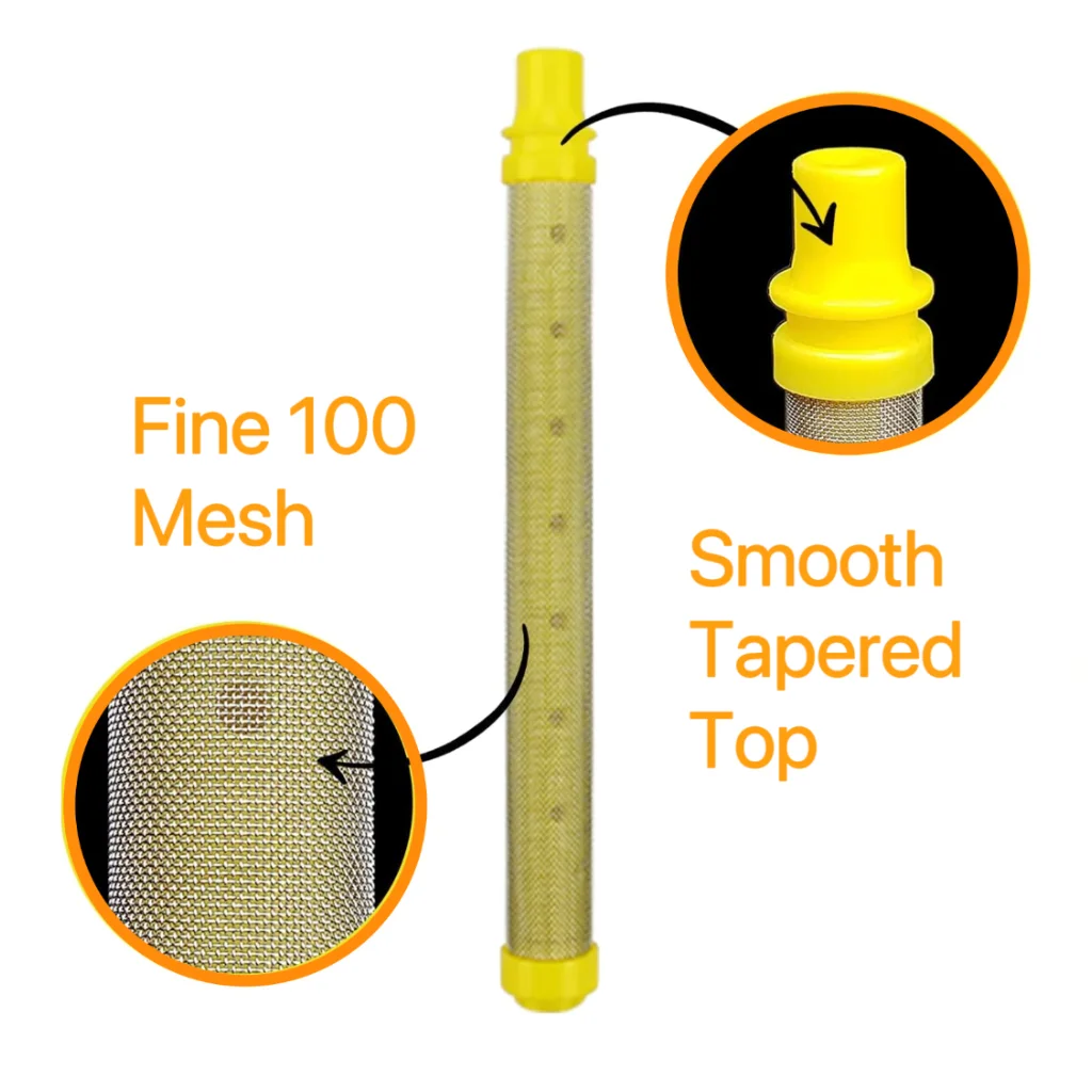 Airless Paint Sprayer Gun Filters for Wagner Filter Replacement 4434 581-062 154675 0516732 (10 PCS, 100 Mesh, Yellow)