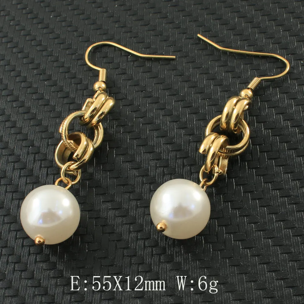 3 Colors Newest Fashion Stainless Steel Jewelry Simple Drop Long Bead Earrings Personality For Woman And Girl EDNZAXBB