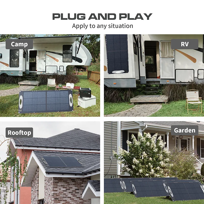 VDL SC0101 100W Foldable Solar Panel Solar Module 18V Portable Solar Charger, Waterproof IP68 for Power Station Rv Camping