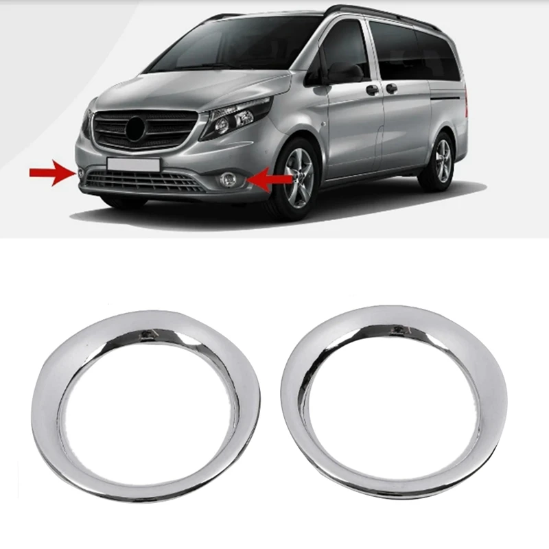 

Car Front Bumper Side Fog Light Trim Frame For Mercedes-Benz Vito W447 2014-2020 Chrome Fog Light Cover Accessories