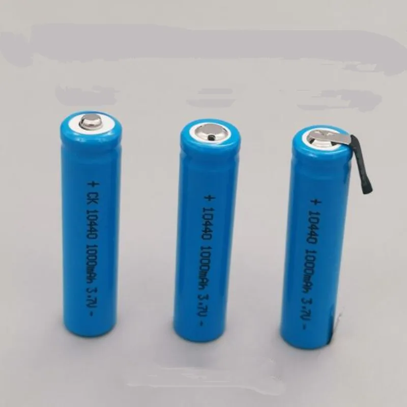 

2Pcs/Lot 10440 AAA 3.7V 1000Mah Lithium Ion Li-ion Rechargeable Battery