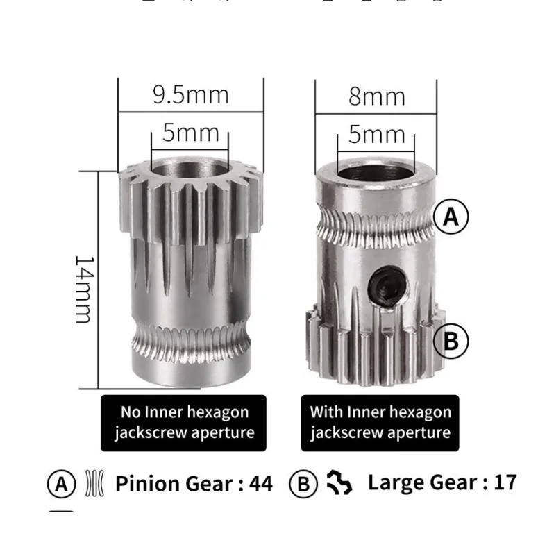 ✰✪Dual Drive Gear Hardened Steel Upgrade Kit Extruder Drivegear For BMG Extruder For Prusa I3 3D Printer Bowden Extruder Parts