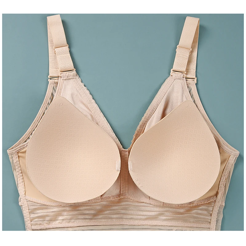 Vêtement saute-corps avec soutien-gorge, une pièce, sans fil, amincissant