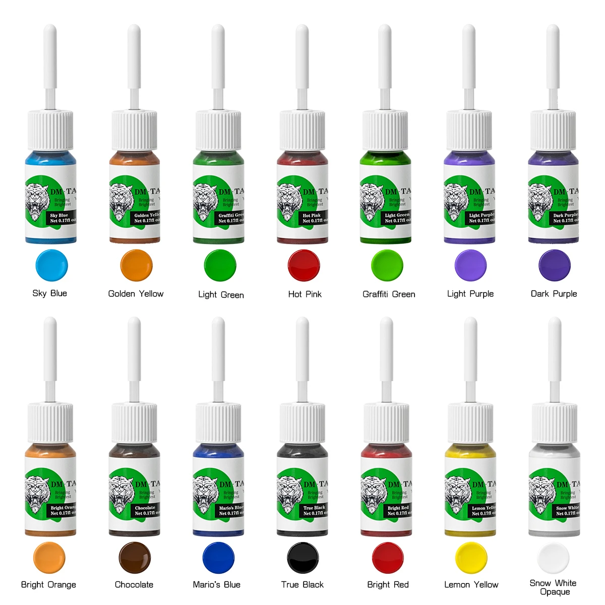 DM 5ml/Bottle Tattoo Inks Kit 5/7/10/14/20PCS Tattoo Ink Mixed Colors Natural Plant Extract Pigmen Professional Tattoo Supply