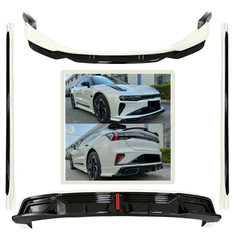 

Передняя губа, задняя губа с боковыми юбками лампы для ZEEKR 001 2024-2025, модифицированный новый стильный автомобильный спойлер, комплект кузова