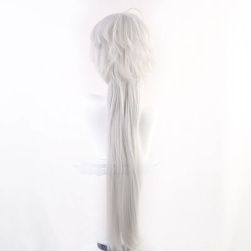 Virtual YouTuber Rainbow Society Gamers Ge Ye Peluca de cosplay Ge Ye Peluca gris plateada