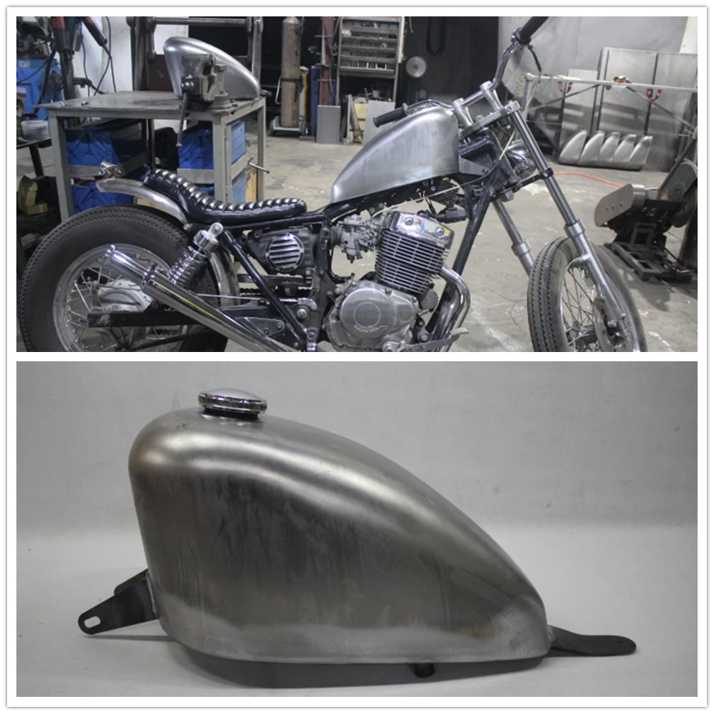 Bensin 9 L tangki bahan bakar Gas Retro dimodifikasi sepeda motor bensin oli dapat dengan tutup untuk HONDA CA250