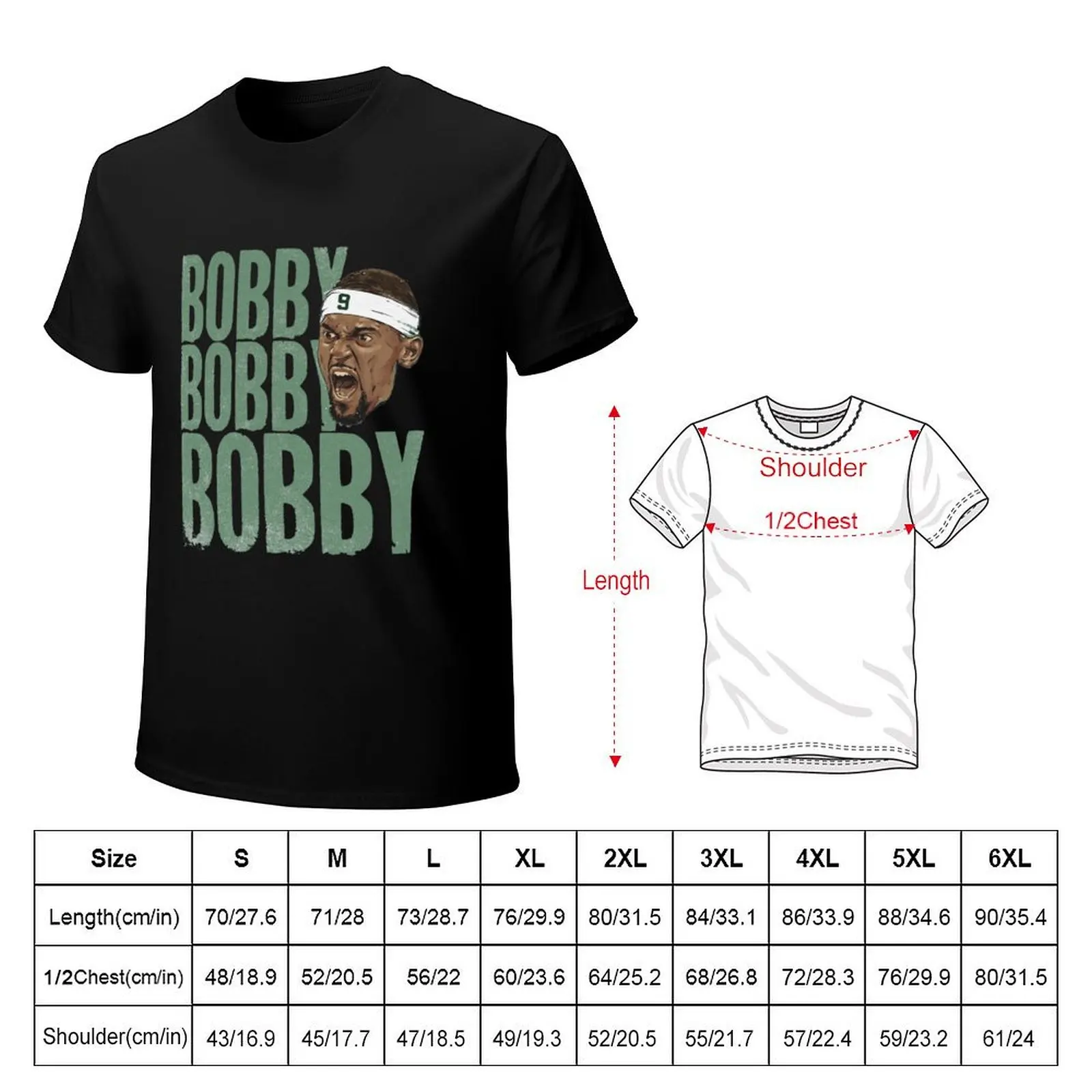 Bobby Portis Jr. Stack T-Shirt Basic Plain Tee for Spring and Summer