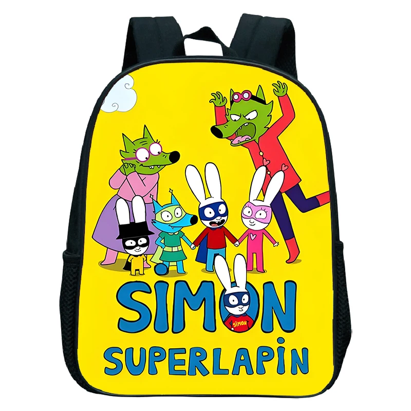 Simon Rabbit Backpacks Toddler Boy Girl Kindergarten Bag Kids Backpack Simon Super Rabbit School Bags Cartoon Rucksack Gifts